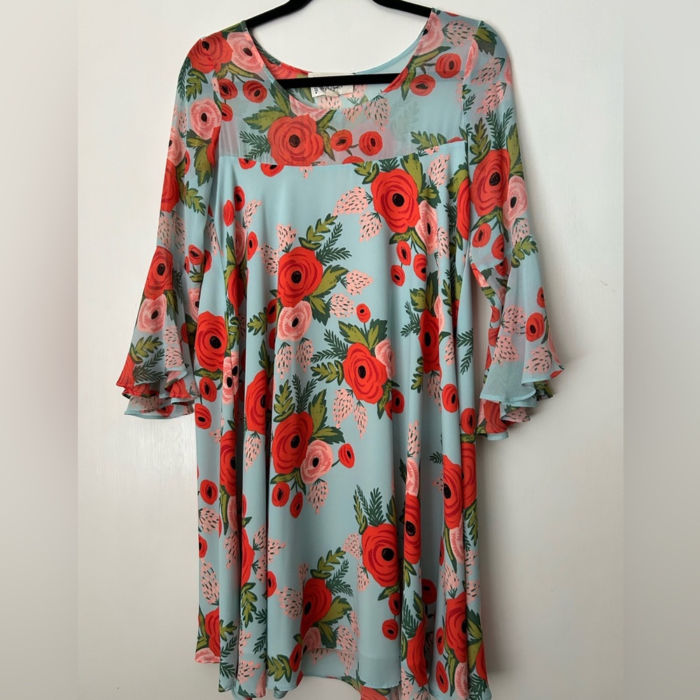 Anthropologie Fluttered Blooms paper crown rifle paper dress - Picture 4 of 6